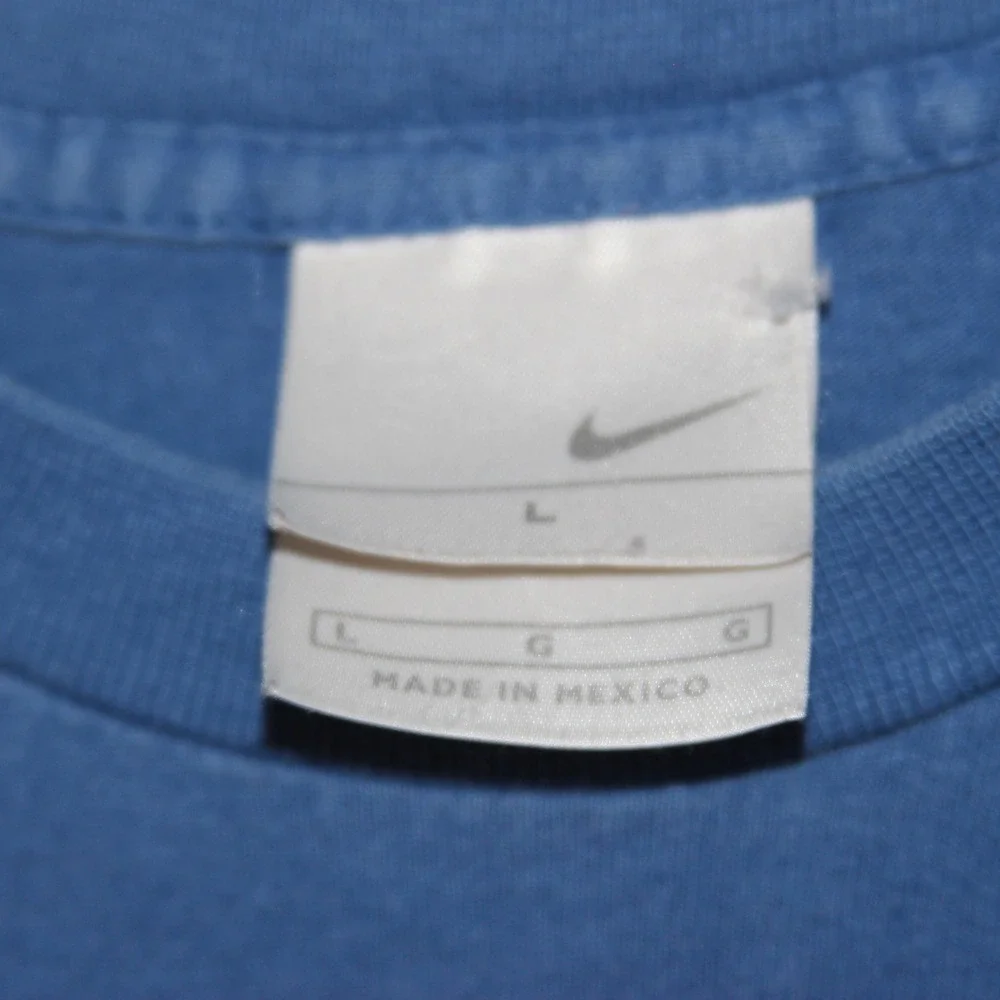 Nike Men Blue Short Sleeve T‎ Shirt Logo Graphic Size L Made in Mexico